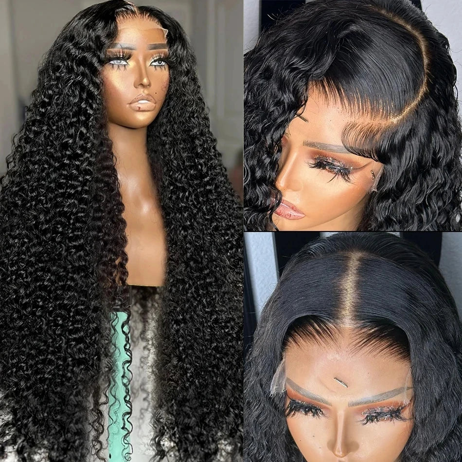 Deep Wave 250% High Density 13x6 HD Lace Frontal Human Hair Wig Brazilian Curly Water Wave Lace Frontal Wigs For Women CEXXY