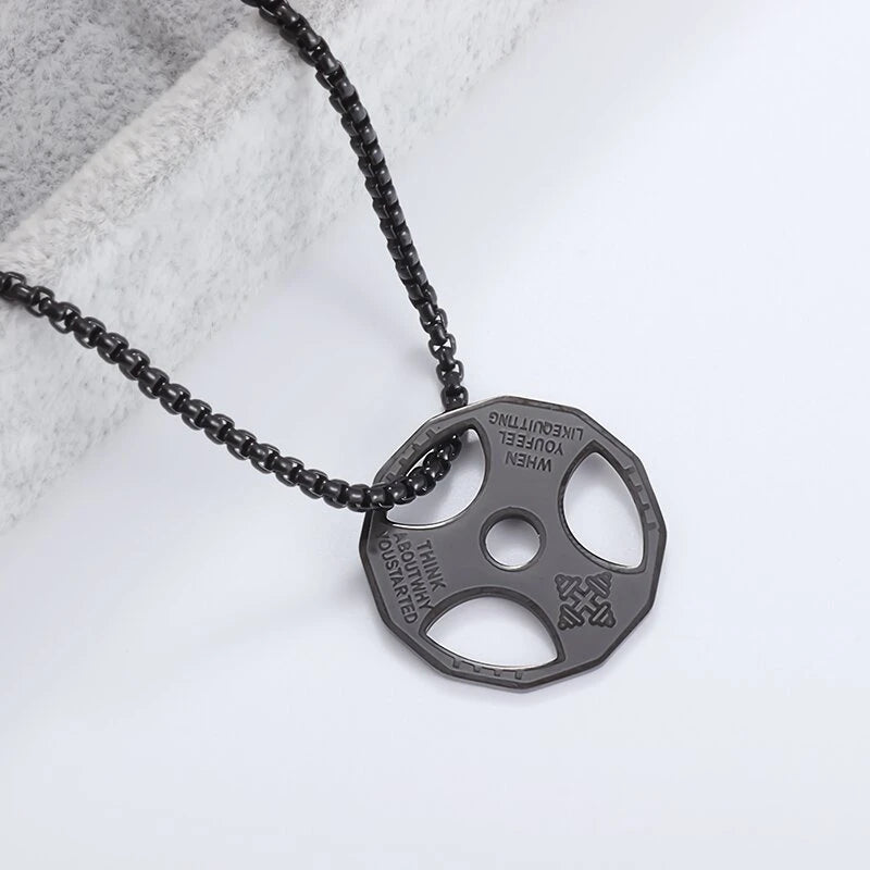 Titanium Steel Dumbbell Necklace