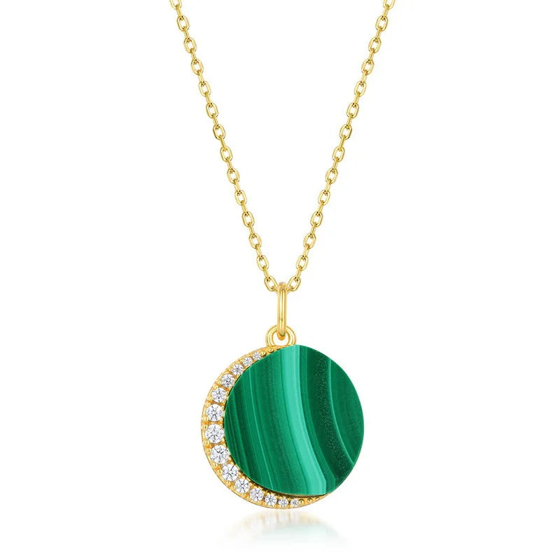 Light Luxury Style Star Moon Peacock Pendant 18K Gold PT950 Platinum Silver Plated 7-layer Gold Necklace Fashionable