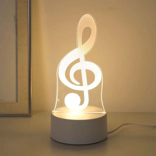 USB 3D note shaped night lights, musician collection lights, bedroom party and holiday decoration lights, friend gift lights.