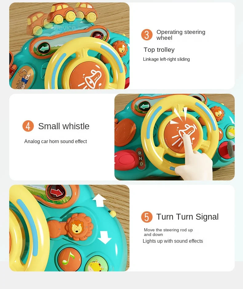 Baby Toy Electric Simulate Driving Car Co-pilot Steering Wheel