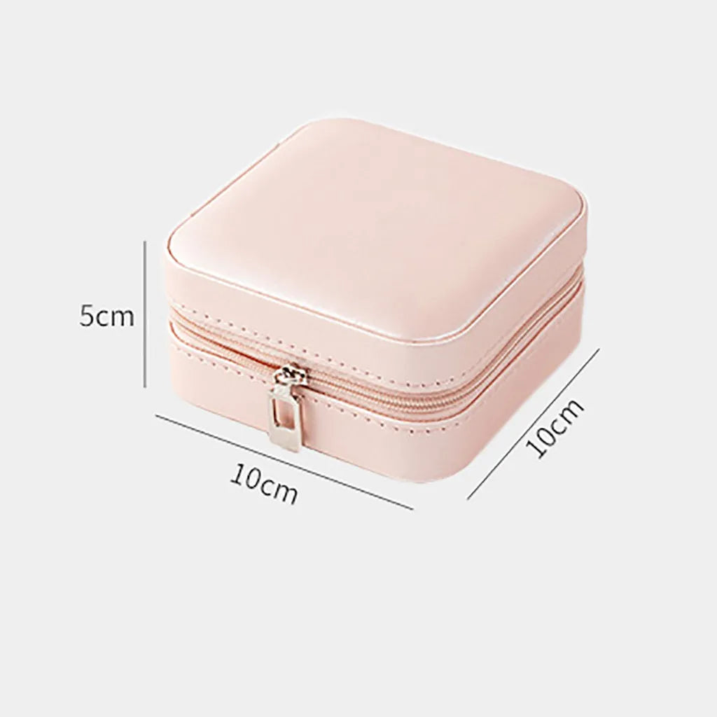 Portable Mini Jewelry Storage Box Travel Organizer Jewelry Case Leather Storage Earrings Necklace Ring Jewelry Organizer Display