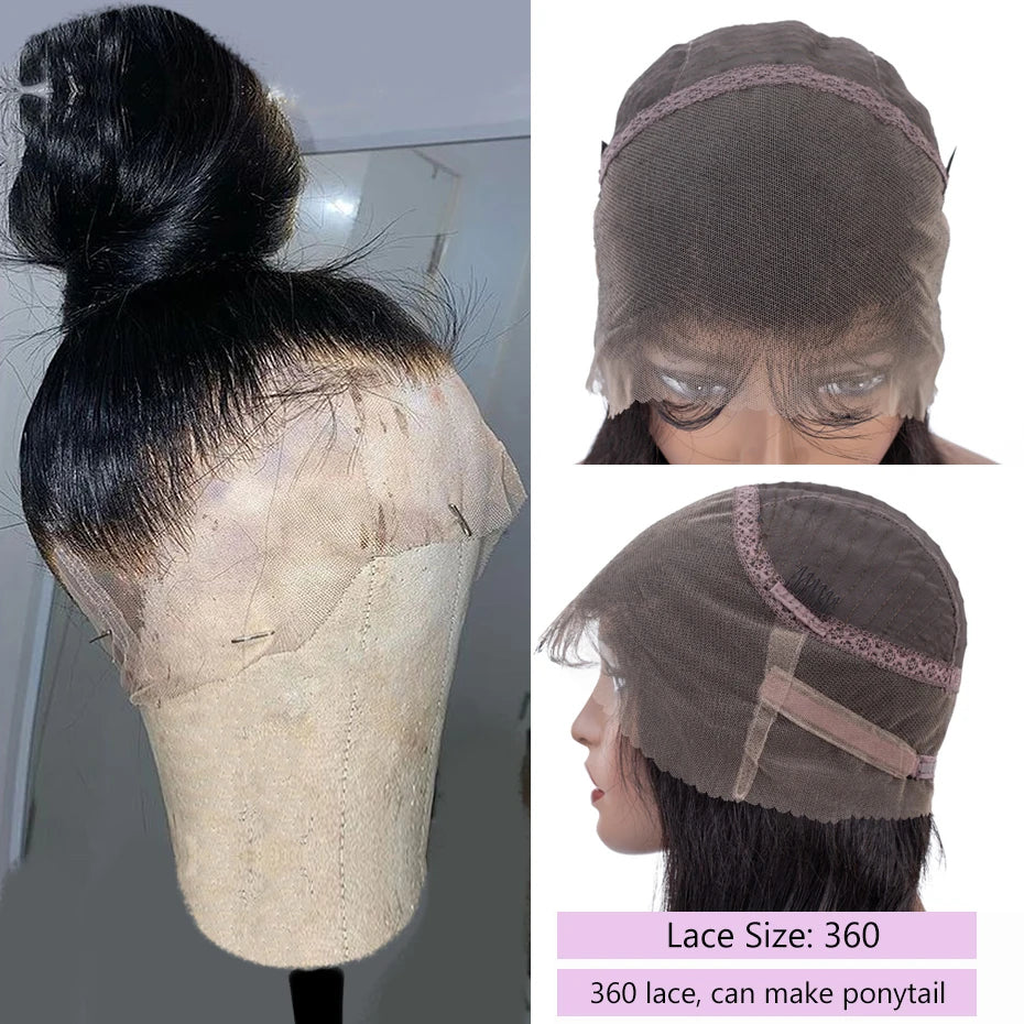 Brazilian Bone Straight 13x4 13x6 Transparent Lace 30 32 Inch Human Hair Wigs 360 Lace Frontal Wig 4X4 Lace Closure Wig