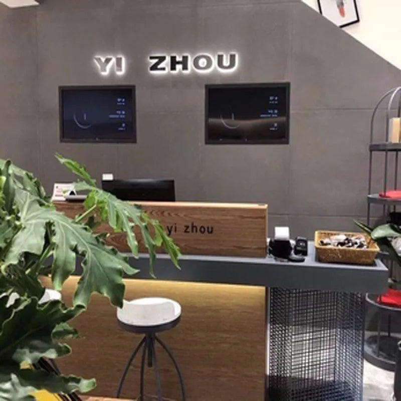 Counter commercial, store small simple beauty salon front desk reception desk