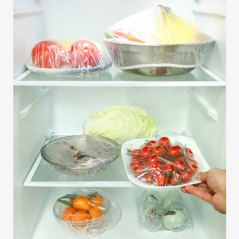 80/70/52/42cm Disposable Food Cover Wrap Food Grade Fruit Vegetable Storage Bag Elastic Plastic Bag Kitchen Fresh Keeping Bag