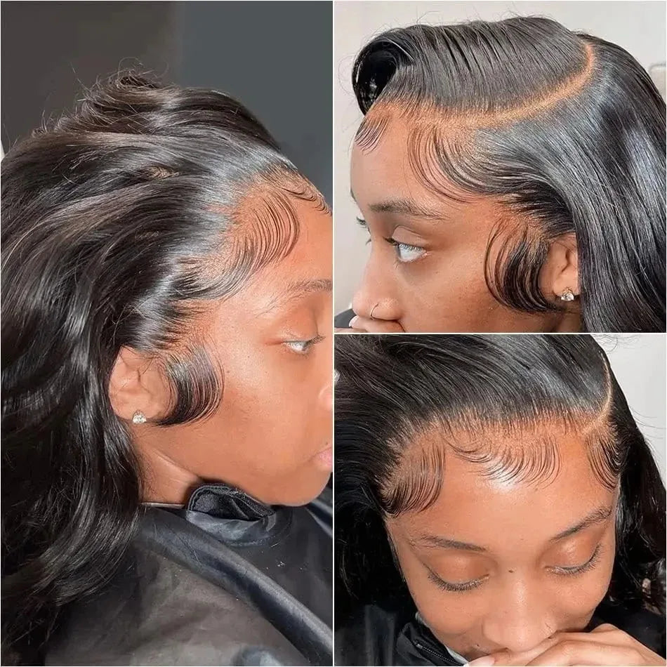 Black Curly Short Bob 13x6 HD Transparent Lace Front Wig 100% Human Hair Deep Water Wave Lace 13x4 Frontal Wigs For Women Choice
