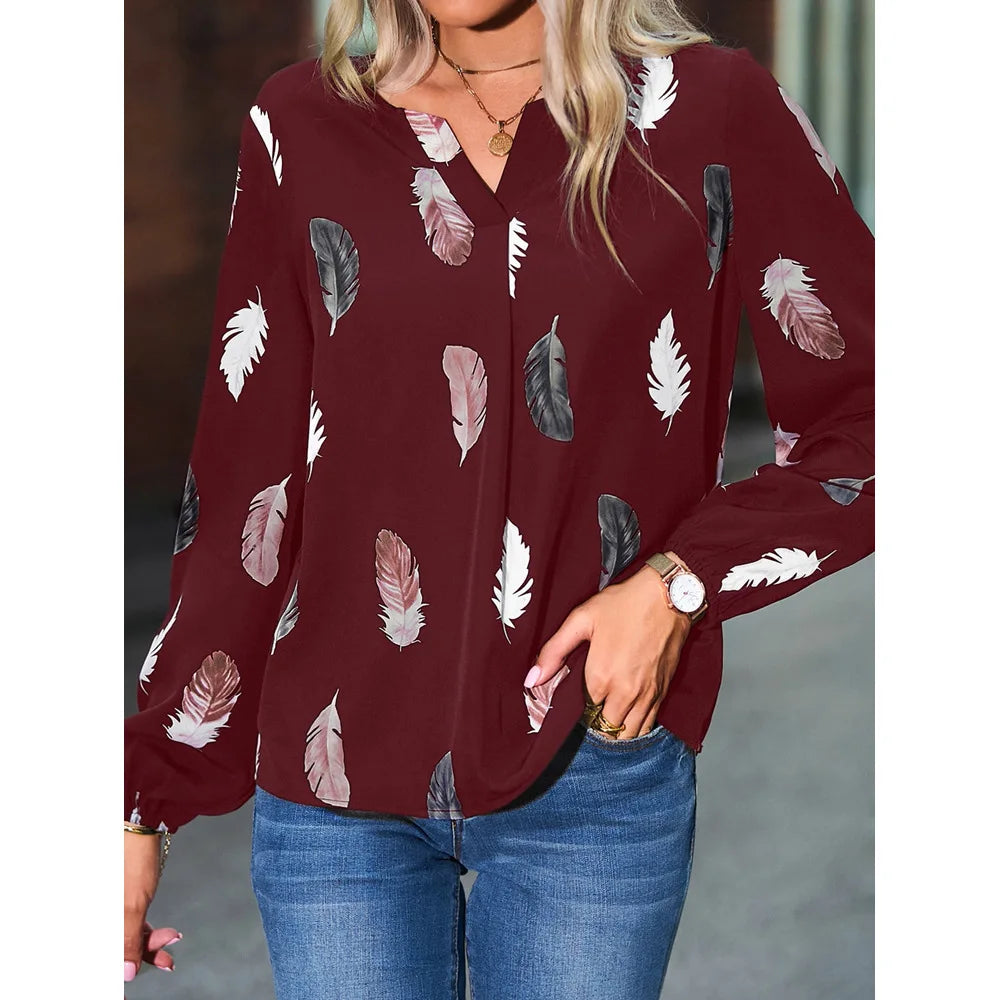 Feather Pattern Blouse