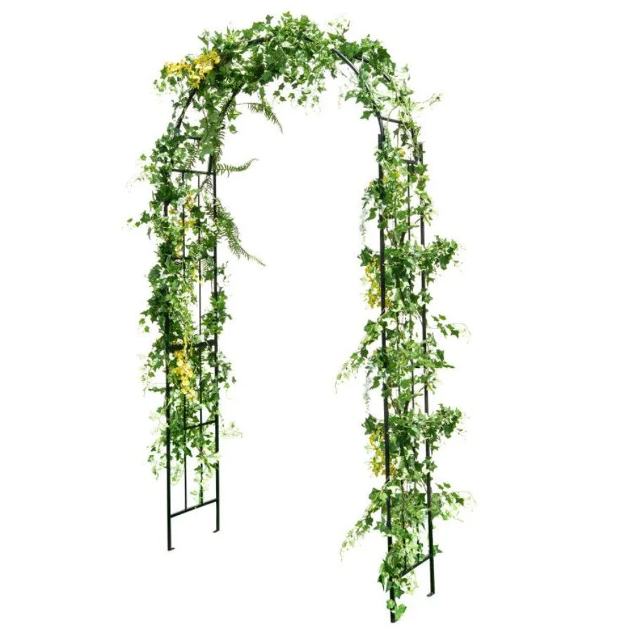 7.5 Feet Metal Garden Arch for Climbing Plants and Outdoor Garden Dr