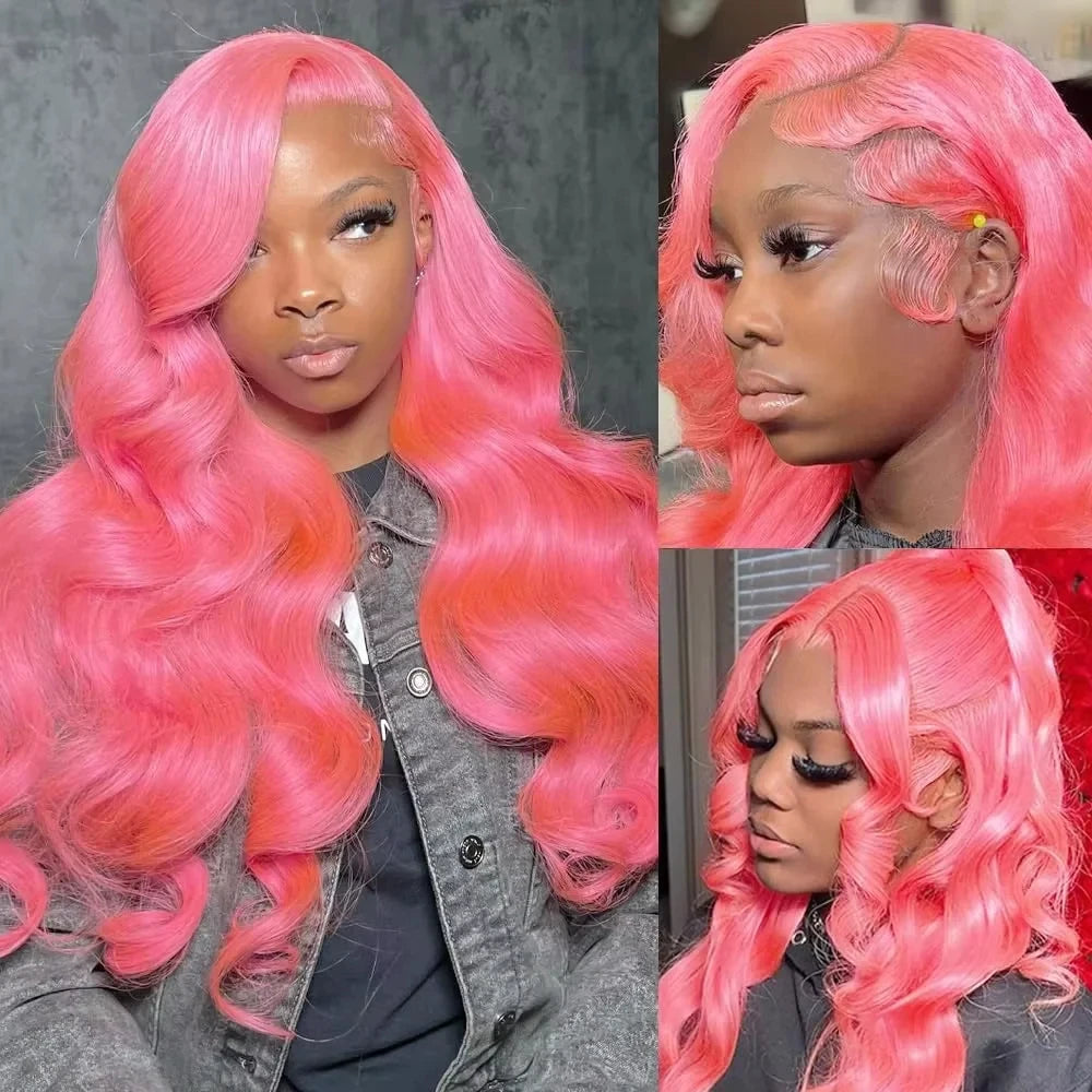 Lafino Pink Human Hair Wig Body Wave 13x6 Hd Lace Frontal Wig Loose Body Wave 13x4 Lace Front Wig Human Hair Colored Human Hair