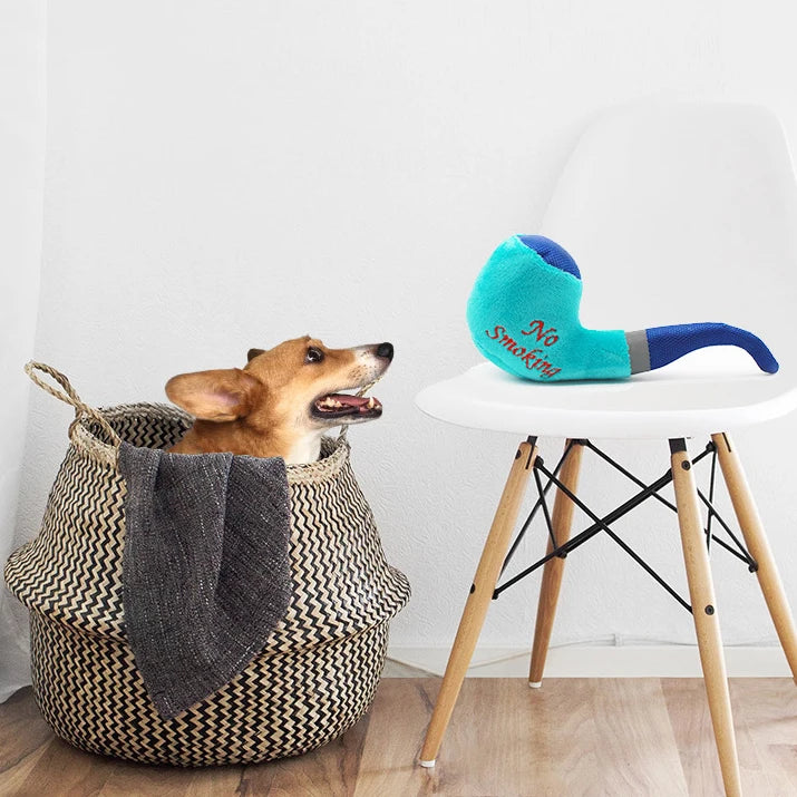Puppy Chew Toy with Squeaker – Funny Plush Slipper for Small Dogs, Teeth-Cleaning Toy for French Bulldogs & Shiba Inus