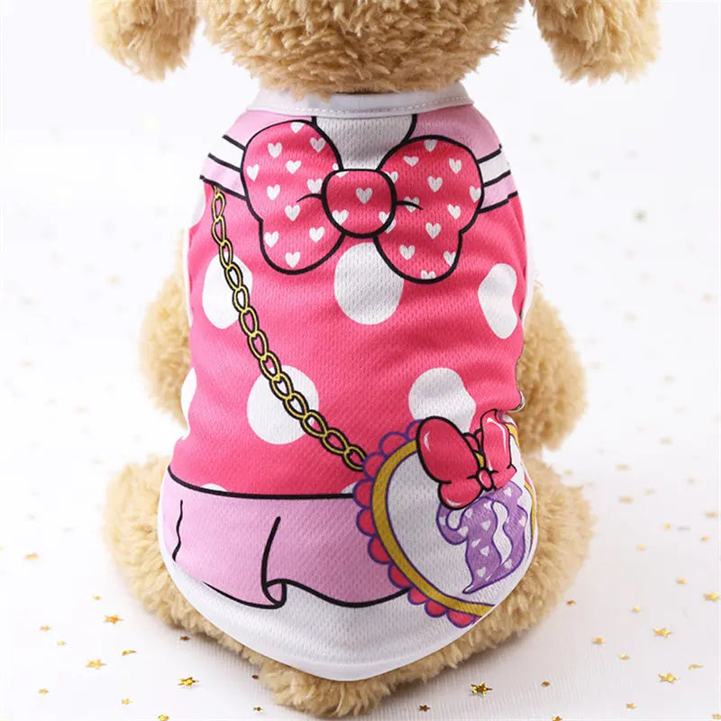 Cartoon Dog Clothes – Soft Summer Vest & Casual T-Shirt for Small Puppies