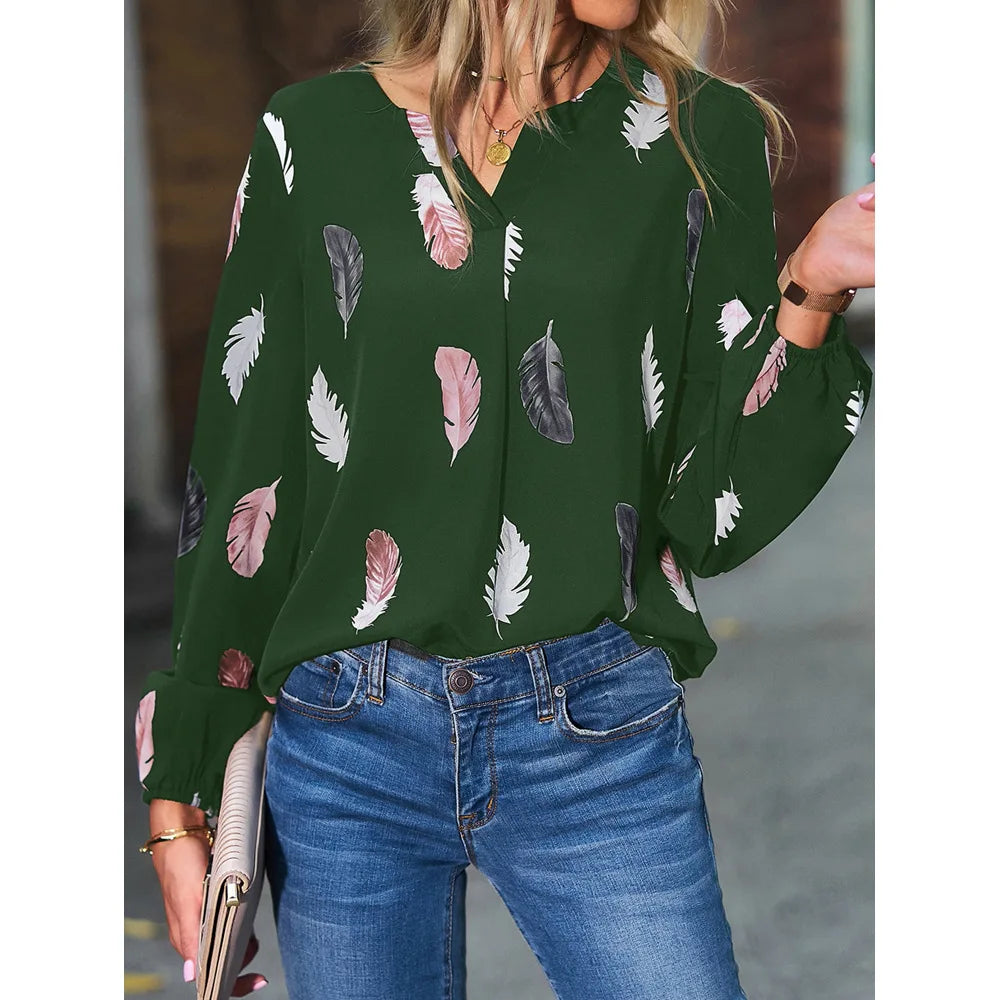 Feather Pattern Blouse