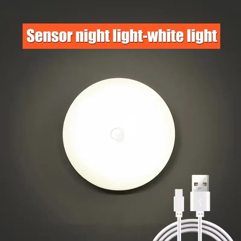 1/3PCS LED Motion Sensor Light Night Light USB Rechargeable Night Lamp for Kitchen Cabinet Wardrobe Lamp Staircase Closet Light