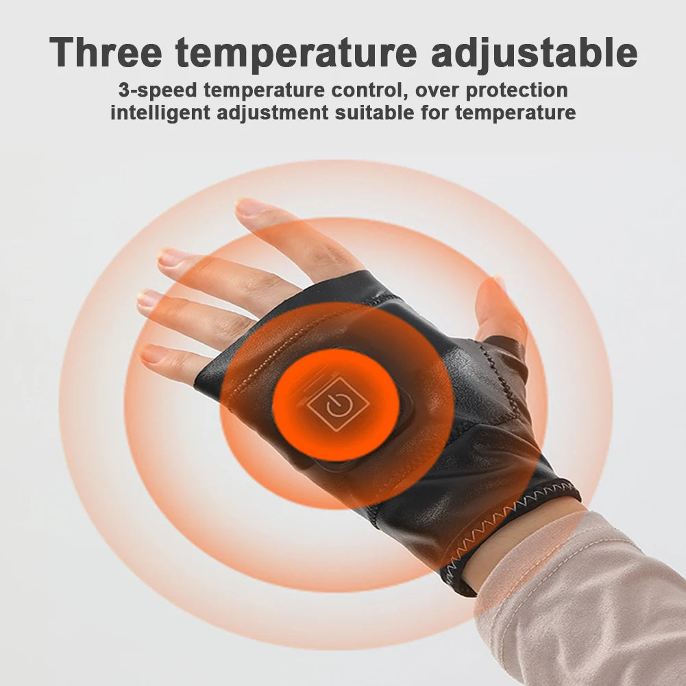 Self-Heating Electric Gloves Winter Hand Warmer Temperature Control USB Rechargeable Heated Gloves Outdoor Riding Thermal Gloves