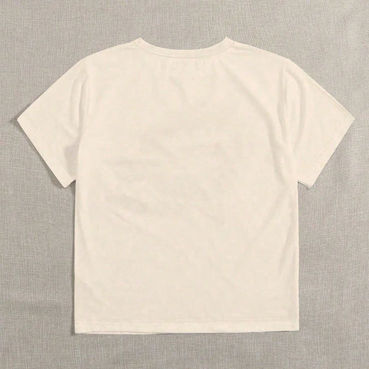 Women's Casual Minimalist Teacher's Day "It's A Beautiful Day" Print T Shirt Round Neck Short Sleeve T-Shirt Mange Vintage Tops