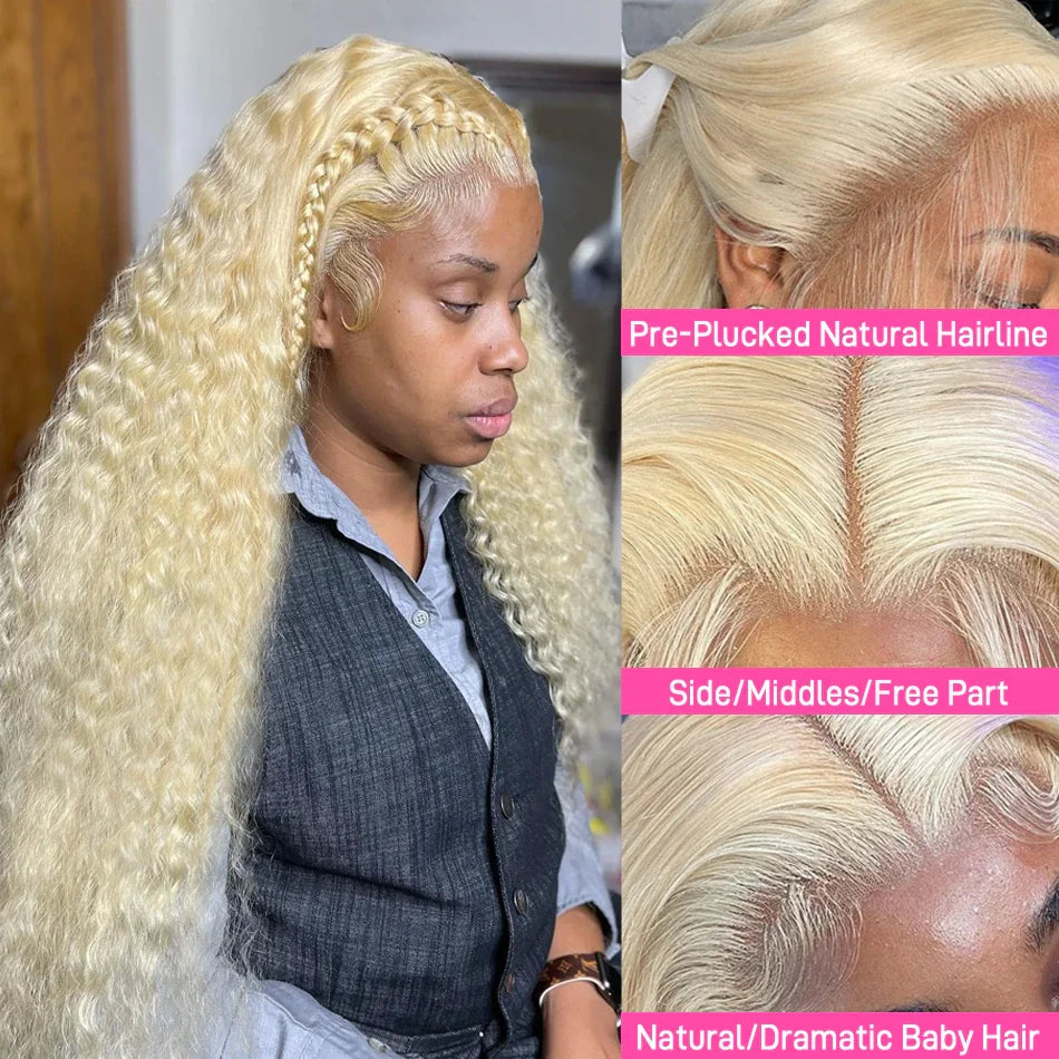 Silkwave 613 Honey Blonde Color 13x6 HD Lace Frontal Wig Human Hair Curly Wig Deep Wave 13x4 Lace Front Human Hair Wig For Women