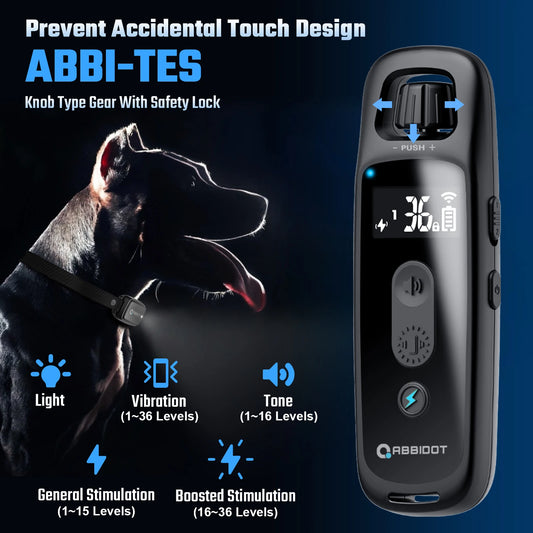 ABBIDOT T30 Dog Training Collar – 3300ft Remote Electric Training Strap for Large Dogs