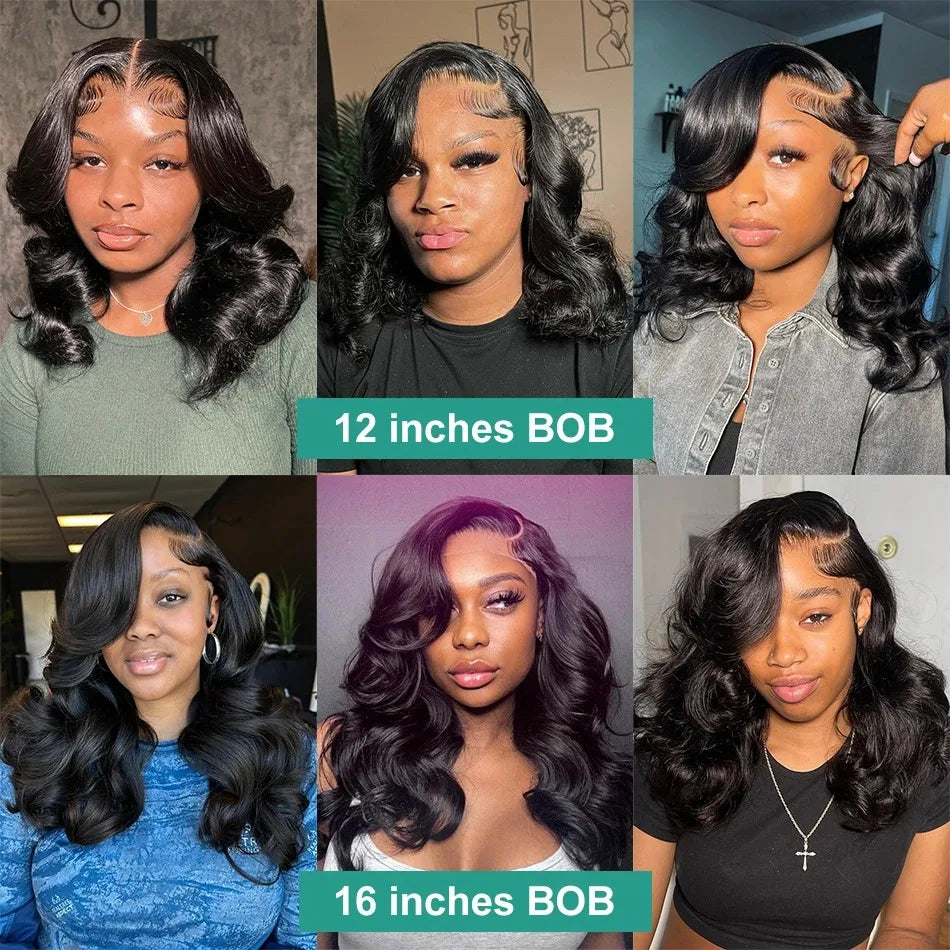 Body Wave Short Bob Human Hair Wigs 13X6 HD Lace Frontal Wig Brazilian Wavys Lace Front Wig Human Hair For Women Pre Plucked