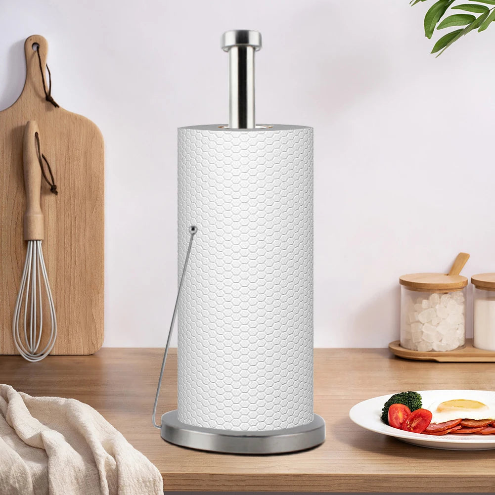 Stainless Steel Round Base Standing Tissue Roll Holder