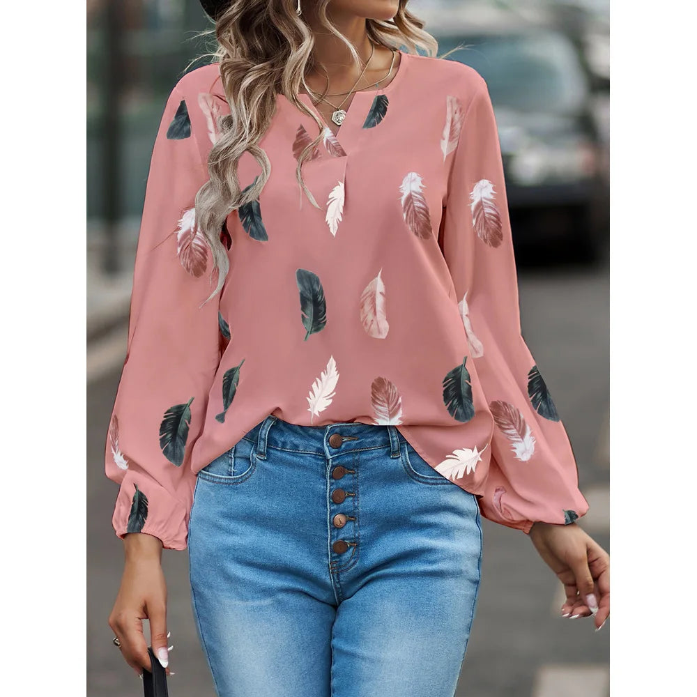Feather Pattern Blouse