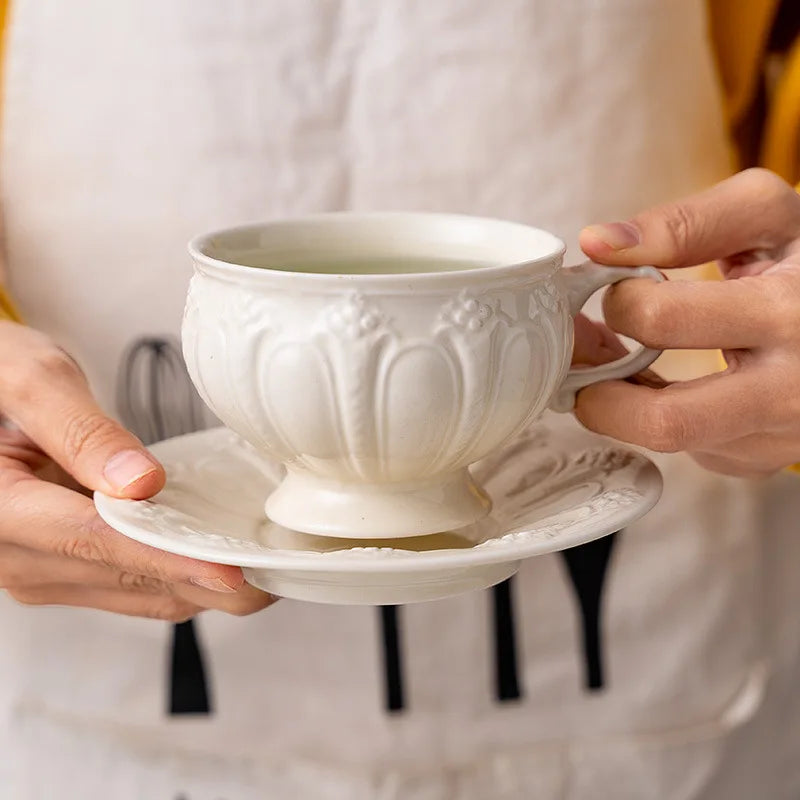 European Retro Coffee Cup & Saucer Set