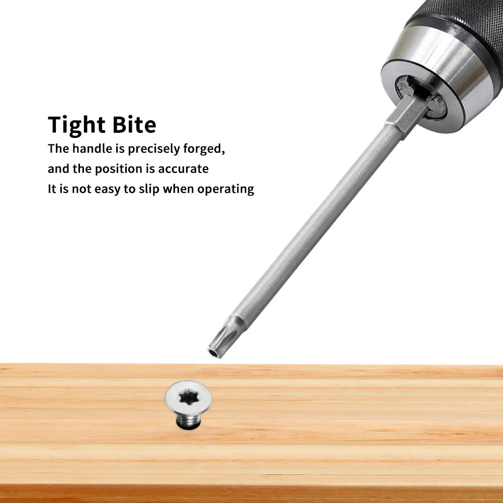 8pc 100mm S2 Magnetic Hexagonal Handle Screwdriver Head Hollow Plum Blossom Hole Hand Electric Drill Pneumatic Tool Accessories