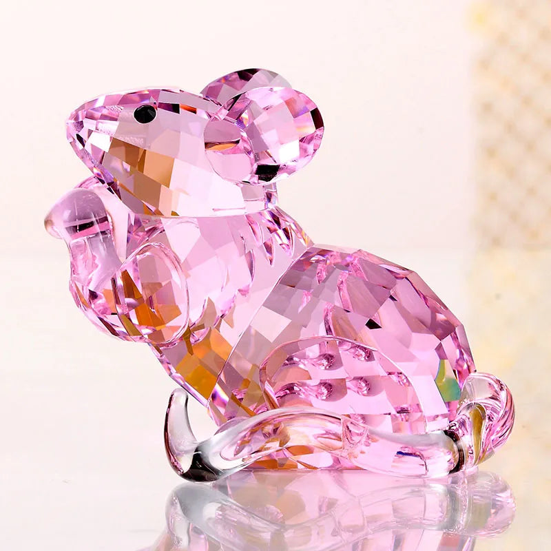Crystal Dog Figurine for Birthday Gifts Chinese Zodiac Animal Art Craft Lucky Fortune Desktop Decor for Home Office Display