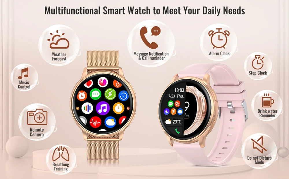 Womens Sport Fitness Bluetooth Call Smart Watch