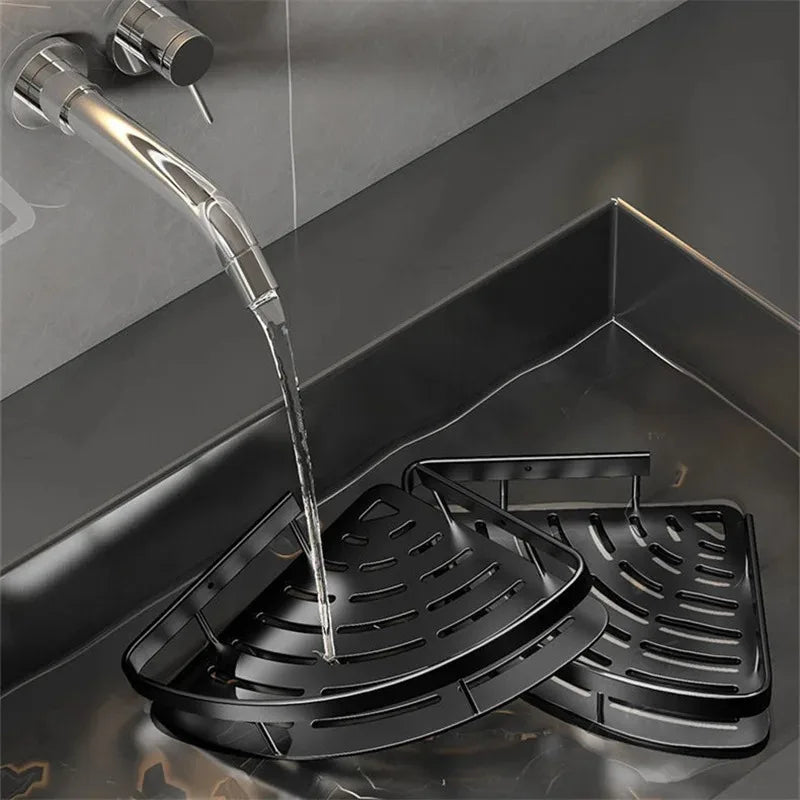 Bathroom Shelf Makeup Storage Organizer Aluminum Alloy Shampoo Rack Shower Shelf Bathroom Accessories No Drill Wall Shelf