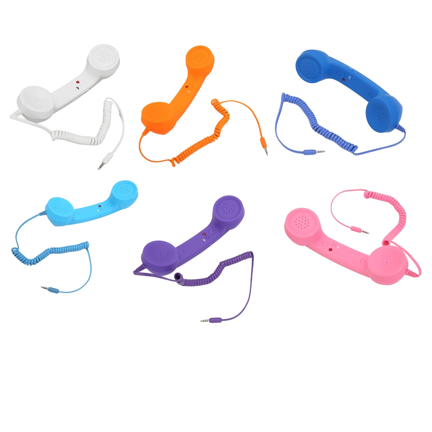 Retro Telephone Handset 3.5mm, Stylish Mini Phone Call Receiver Microphone Speaker for Mobile Phones