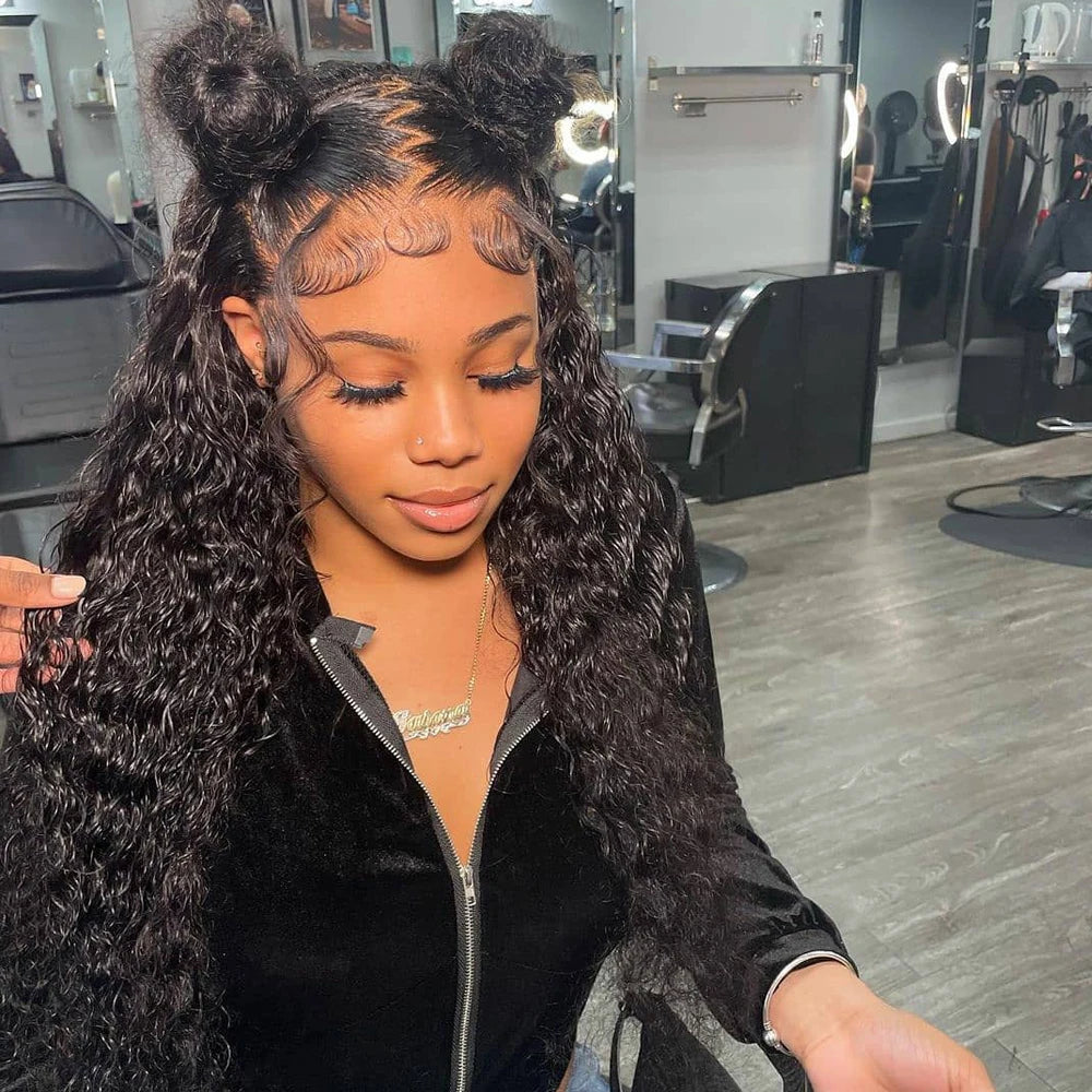 Deep Wave 250% High Density 13x6 HD Lace Frontal Human Hair Wig Brazilian Curly Water Wave Lace Frontal Wigs For Women CEXXY