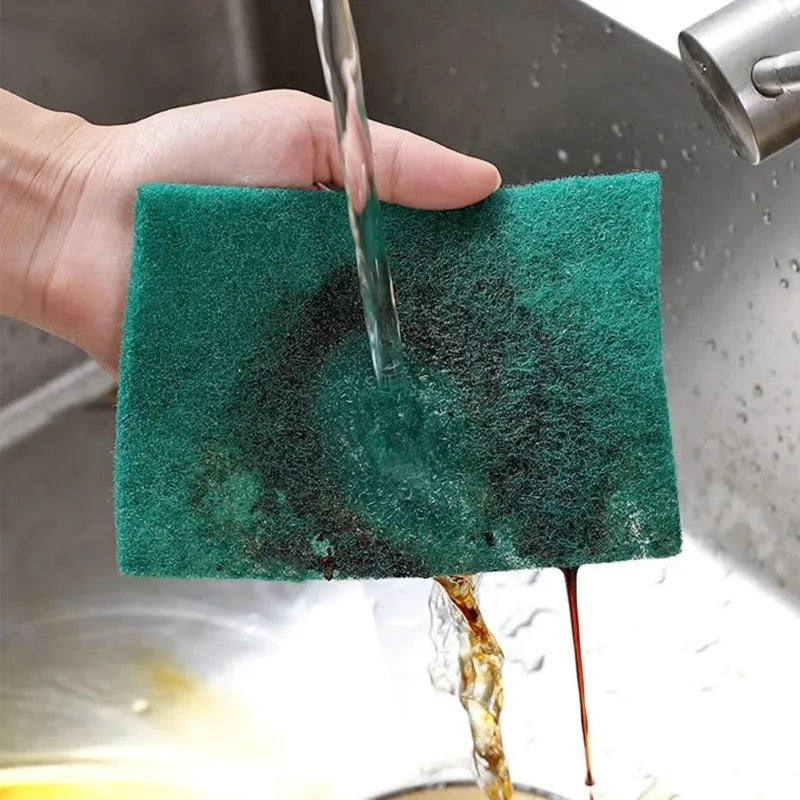 10/20/30PCS Scrub Pads Household Kitchen Oil Removal Dishwashing Pot Pads Scratch Free Multipurpose Reusable Cleaning Dishrag