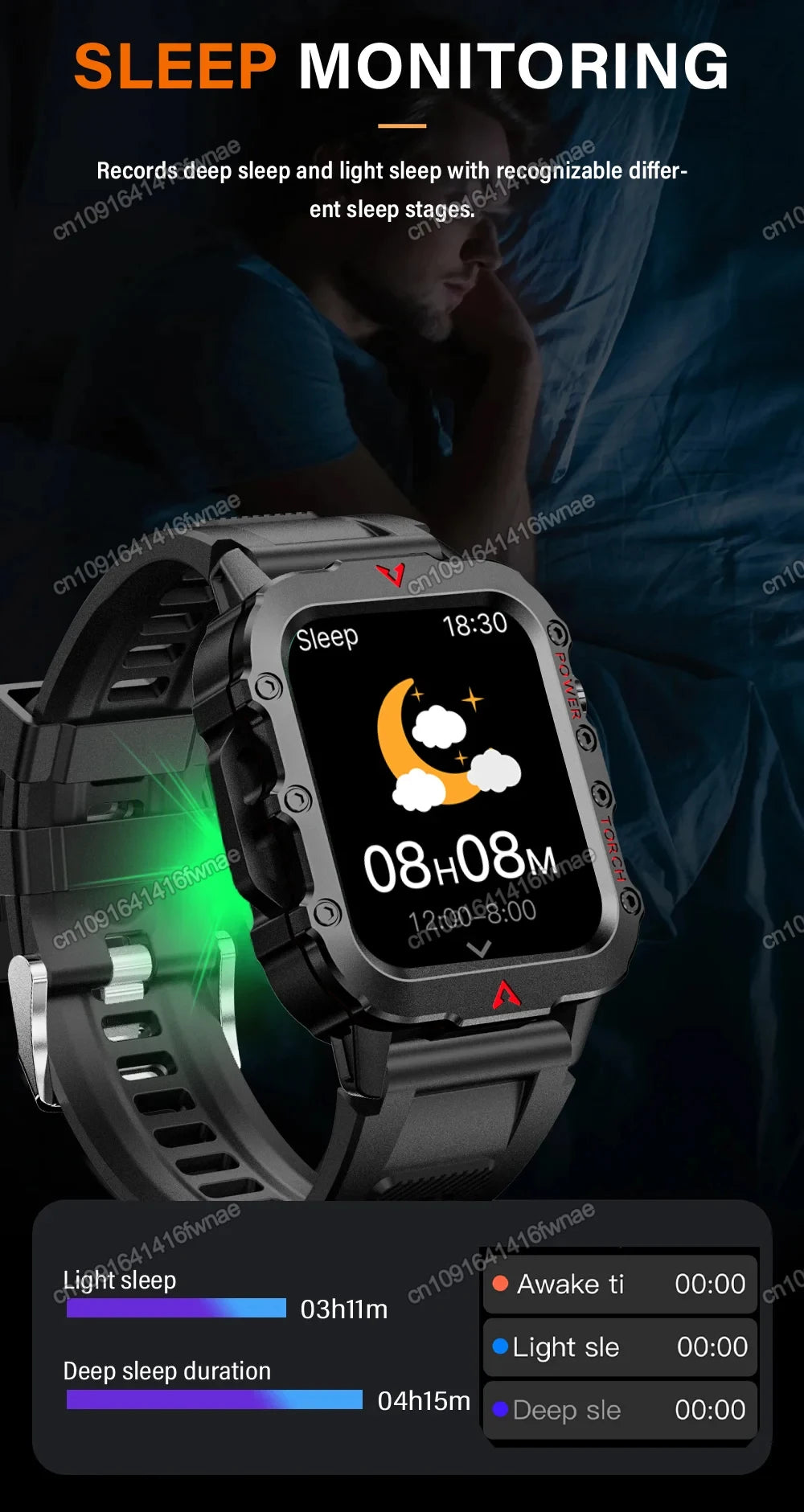 LED Flashlight Smart Watch
