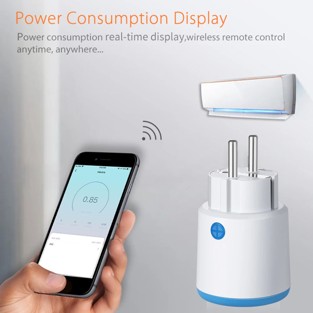 Smart Zigbee Plug Socket 3680W 16A Power Energy Monitoring Timer Switch