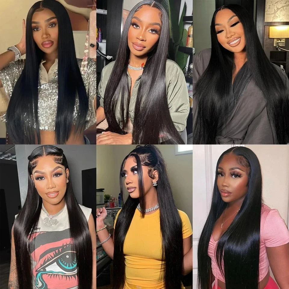 Lafino 200% Density Hd Lace Wig 13x6 Human Hair Straight 13x4 Lace Front Wig Human Hair Bone Straight Black Wig Brazilian Hair