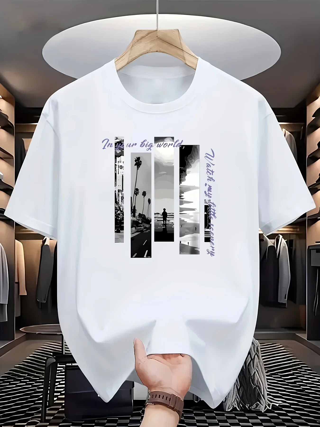 Men'S Cotton T-shirt, Casual All-Matching Base Clothes, Comfortable Sports Top