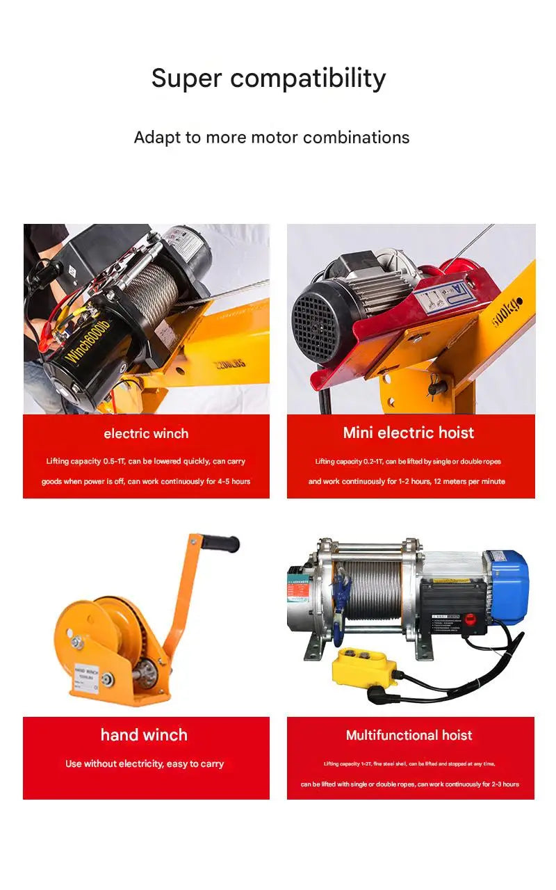 Mobile 500kg 800kg 1000kg mini lift mini pickup hydraulic telescopic boom truck crane lifting