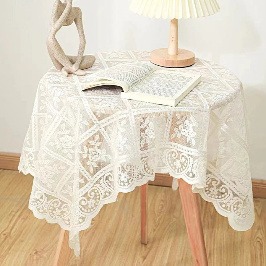 100% Polyester Embroidered Lace Table Cloth