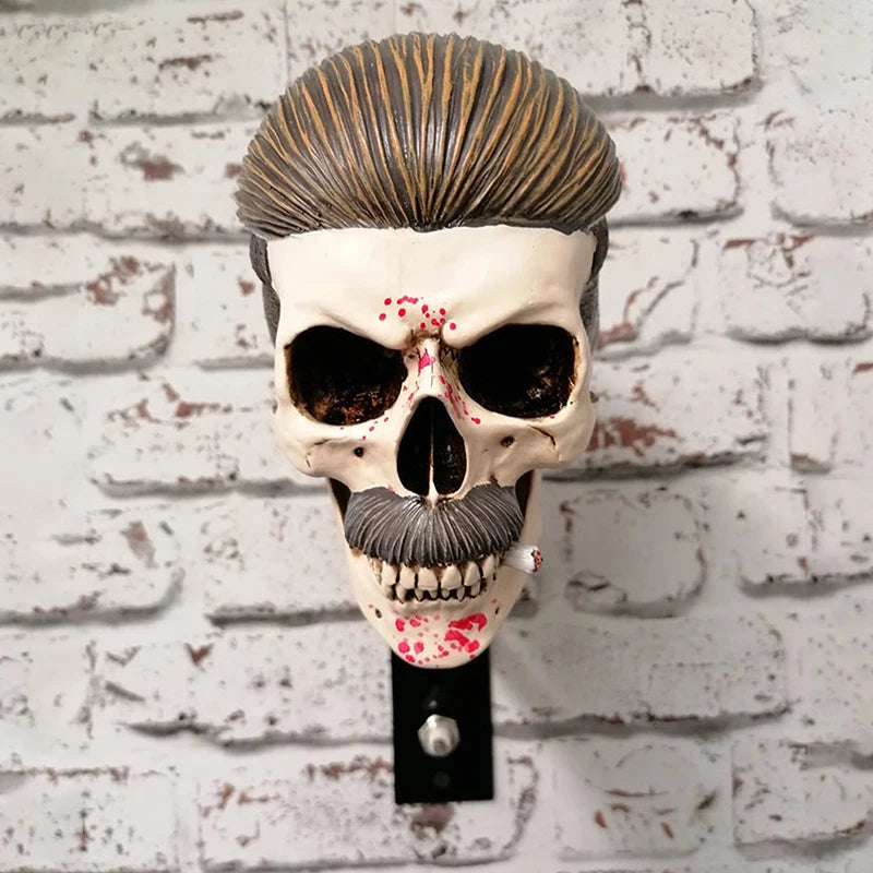 Motorcycle Helmet Skull Holder Helmet Storage Rack Wall Mount Hat Rack Resin For Coats, Caps, Baseballs And Rugby Helmet
