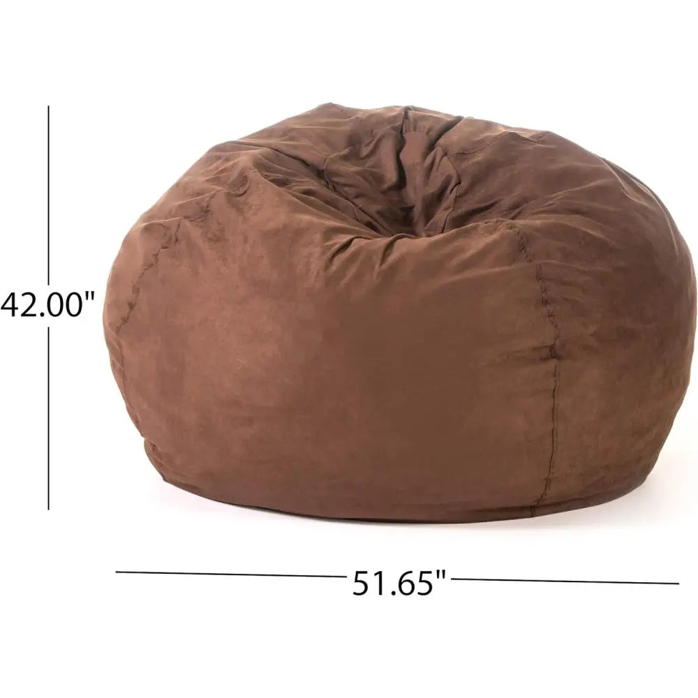 5-Foot Comfortable High-Density Shredded Foam Bean Bag Chair Removable Microsuede Cover Ideal Reading and Bedroom