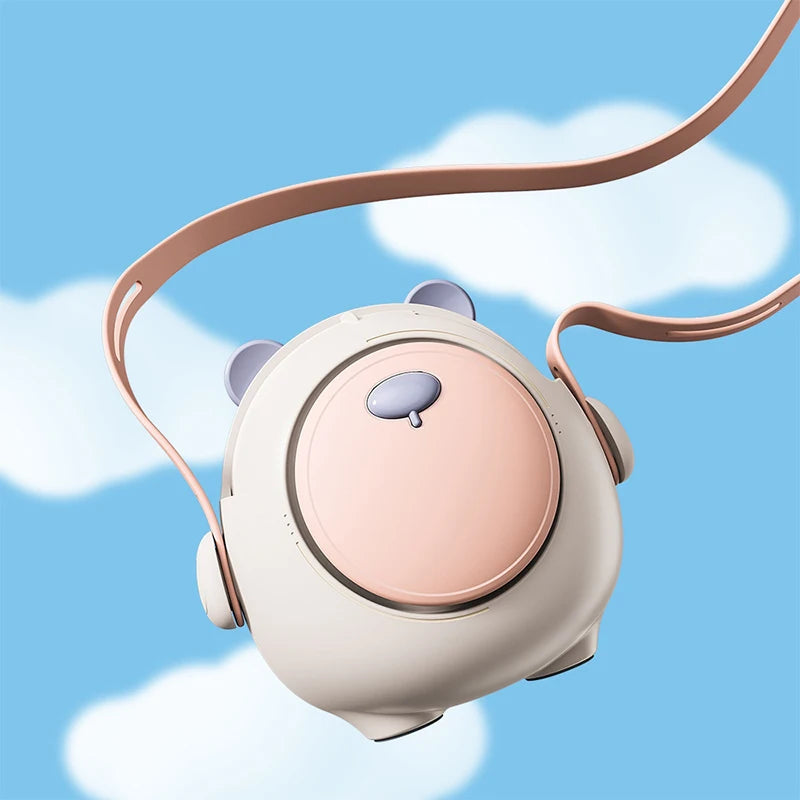 Portable Hanging Bladeless Electric Fan 3 Wind Speed Mini Handheld Fan