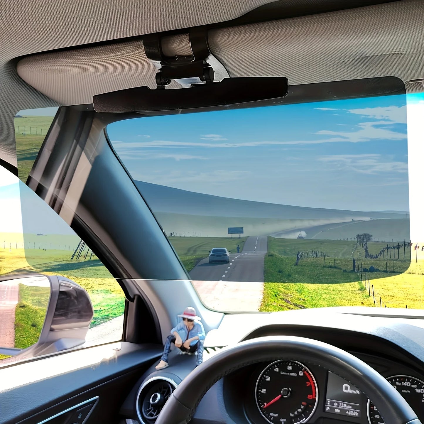 Polarized Sun Visor For Car,Anti-Glare Sun Visor Extension,Universal Car Sun Visor, Adjustable UV Protector For Safe Driving