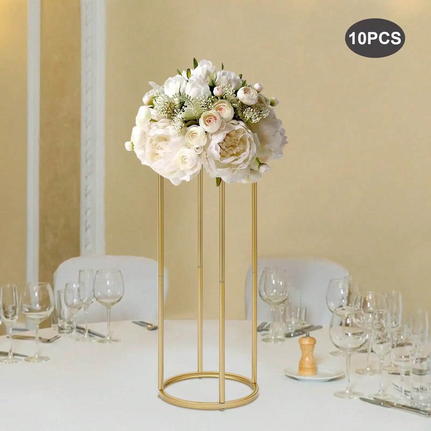 10Pcs Wedding Table Flower Centerpiece Decor 80cm Tall Gold Metal Column Centerpieces Party Favors Room Decor
