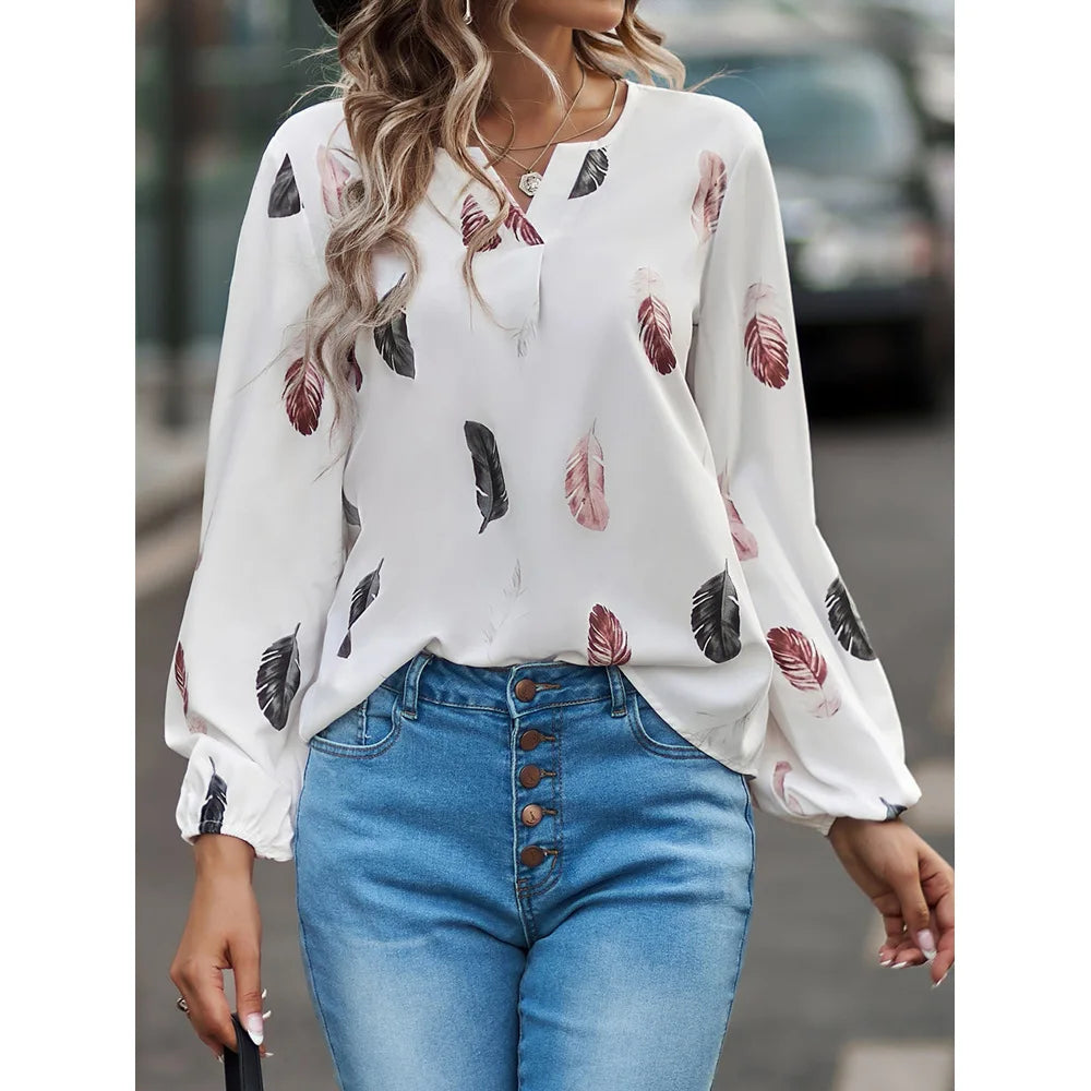 Feather Pattern Blouse