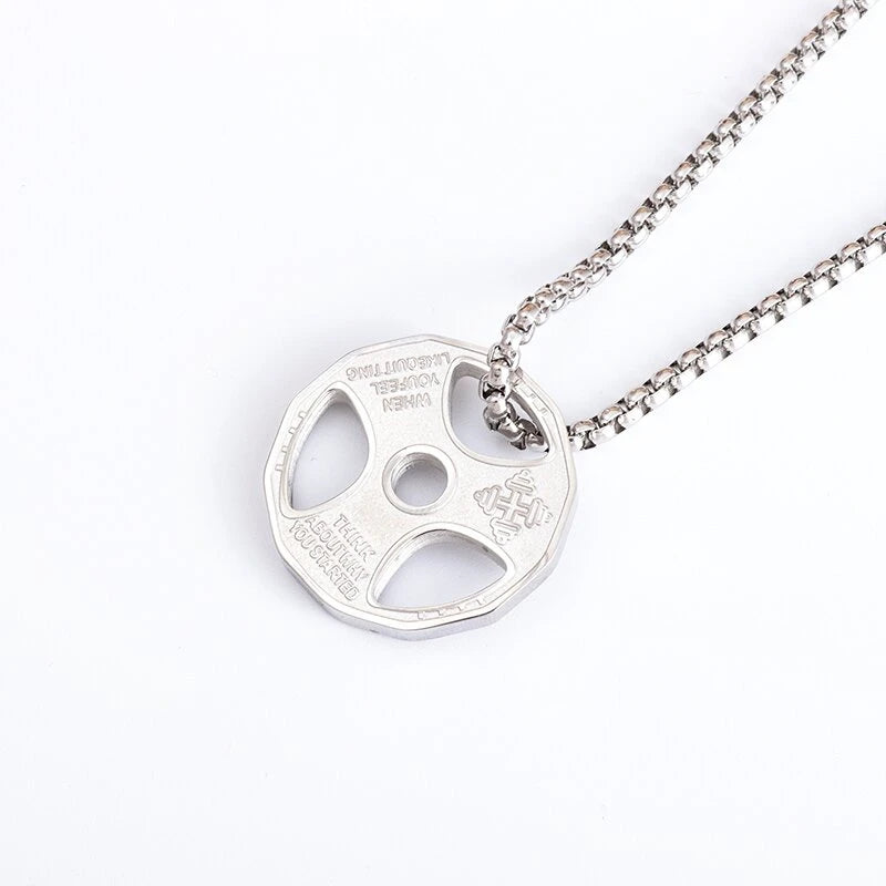 Titanium Steel Dumbbell Necklace