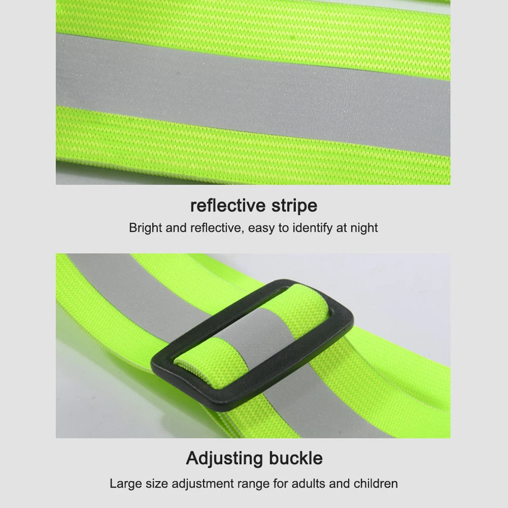 LED Glowing Reflector Straps Adjustable Reflective Night Running Vest High Visibility Night Running Riding Clothing Elastic Band
