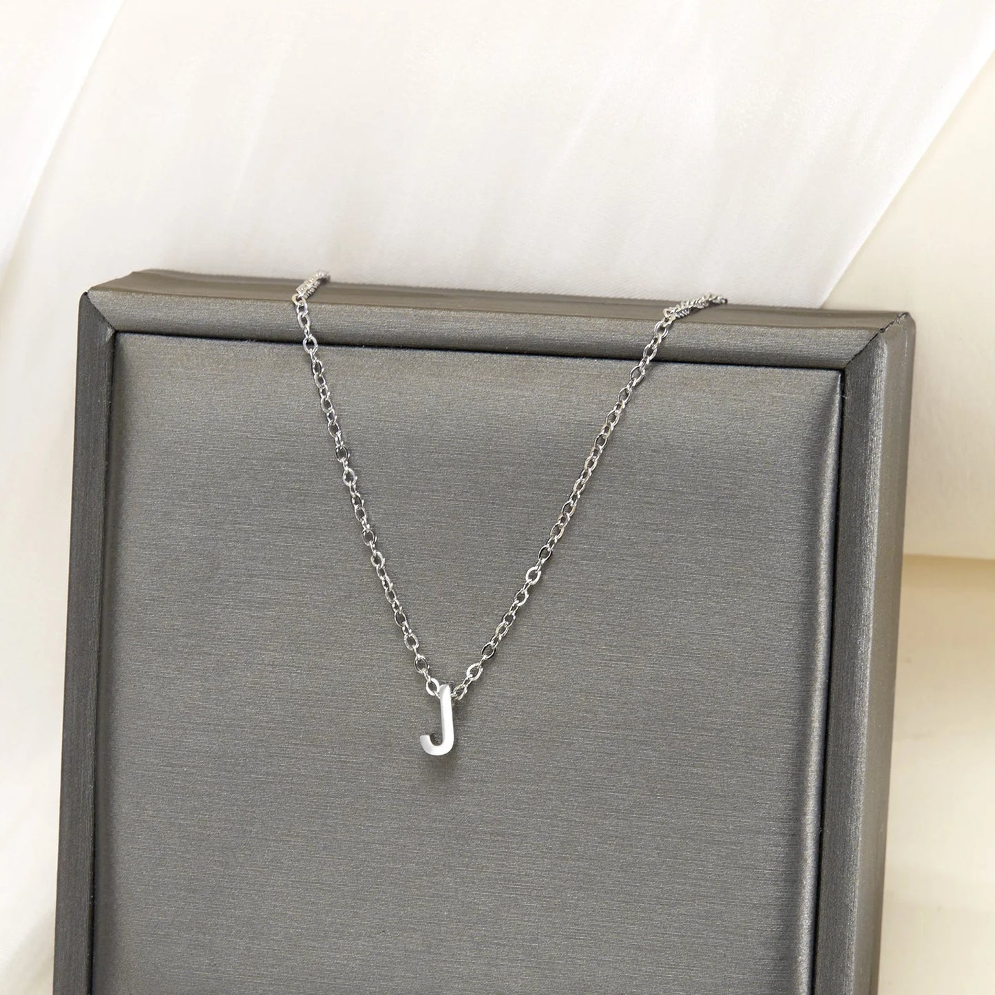 Silver Color Tiny A-Z Initial Letter Necklace for Women Stainless Steel 26 Alphabet Name Pendant Necklaces Jewelry Birthday Gift