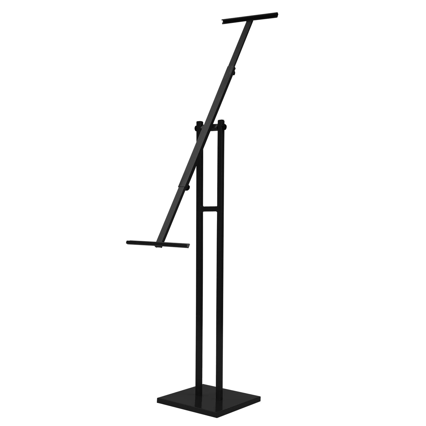 Sign Stand and Poster Frame, Adjustable Height 60-100cm, Iron and Stainless Steel, Floor Standing with Secure U-Shaped Groove