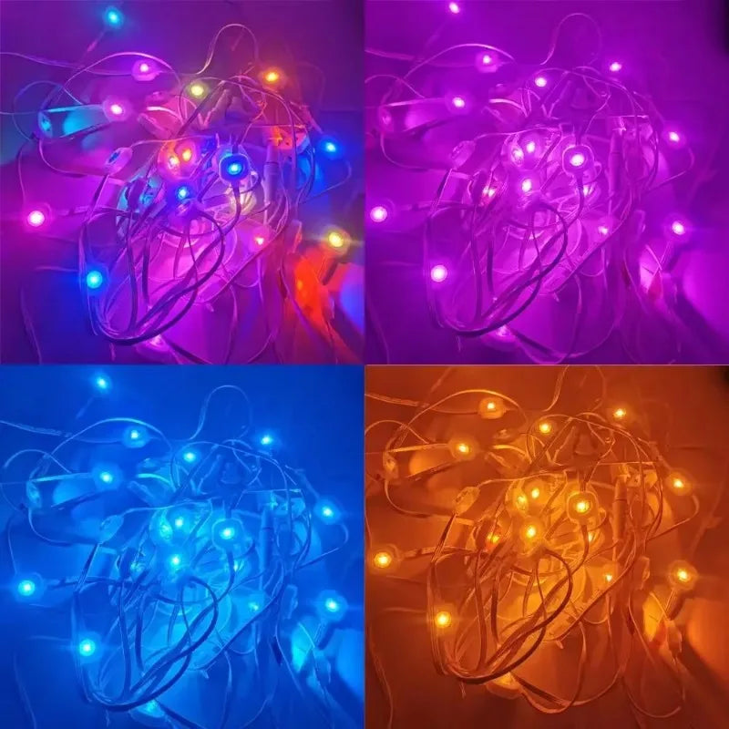 LED Lights 45M Permanent Outdoor Lights Smart RGBIC Eaves Festival Flashing Lighting Fairy String Christmas Holiday Decorations
