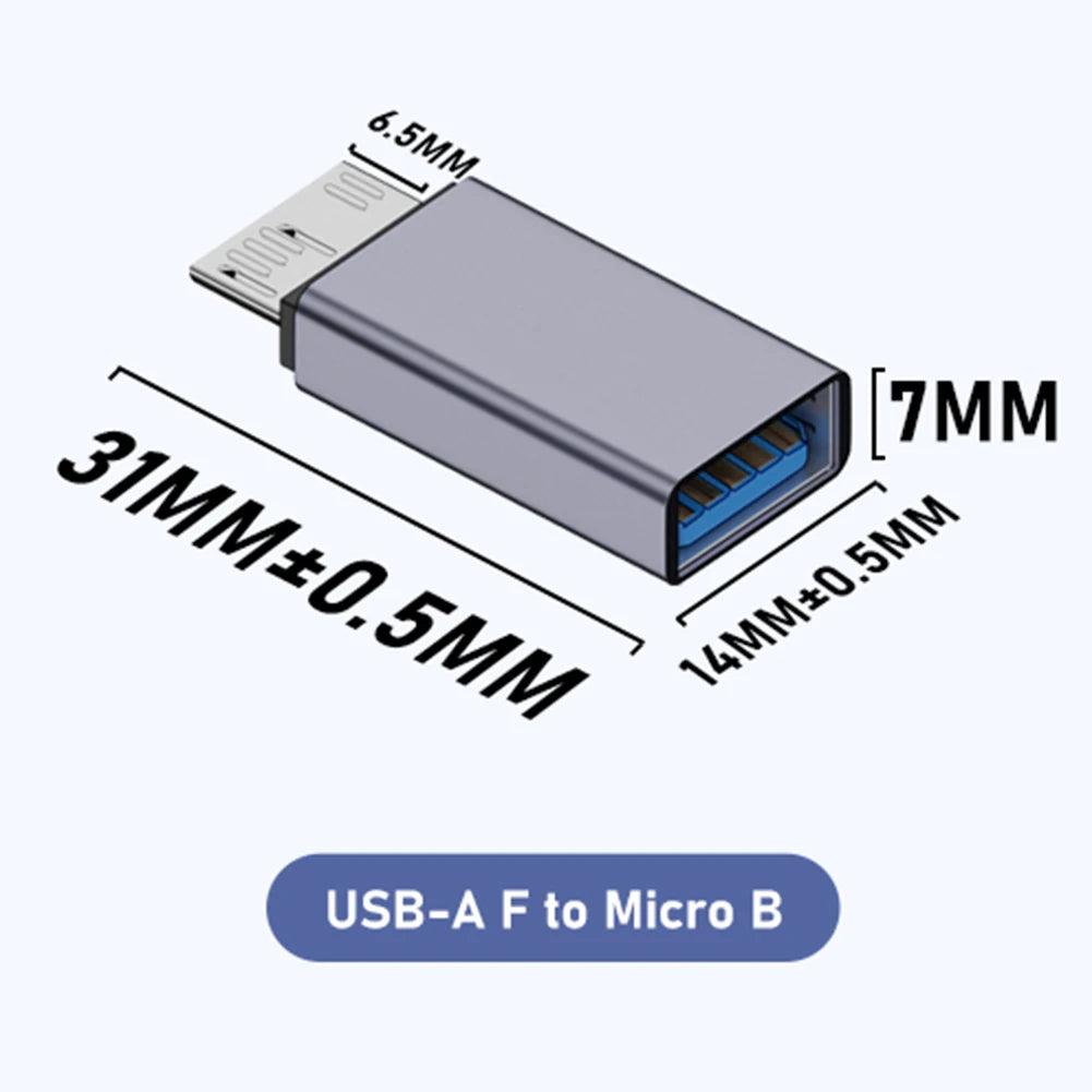 USB TYPE-C To Micro B HDD Adapter USB3.1 Gen2 10Gbps 7.5W Micro B to USB C 3.1 Adapter for Hard Drive Cable External SSD HDD